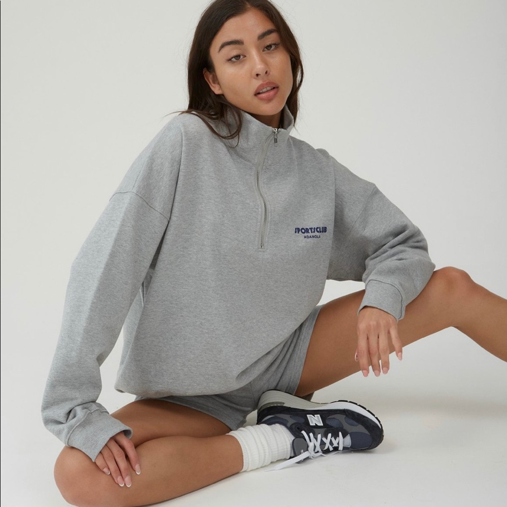 Adanola Grey Quarter Zip NEW